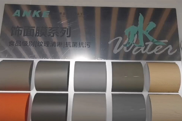 Décoration intérieure bois grain portes armoire pvc film sous vide feuille de membrane de presse